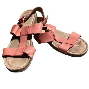 Earth Origins Womens Pink Leather Cushioned Sandals Size 10